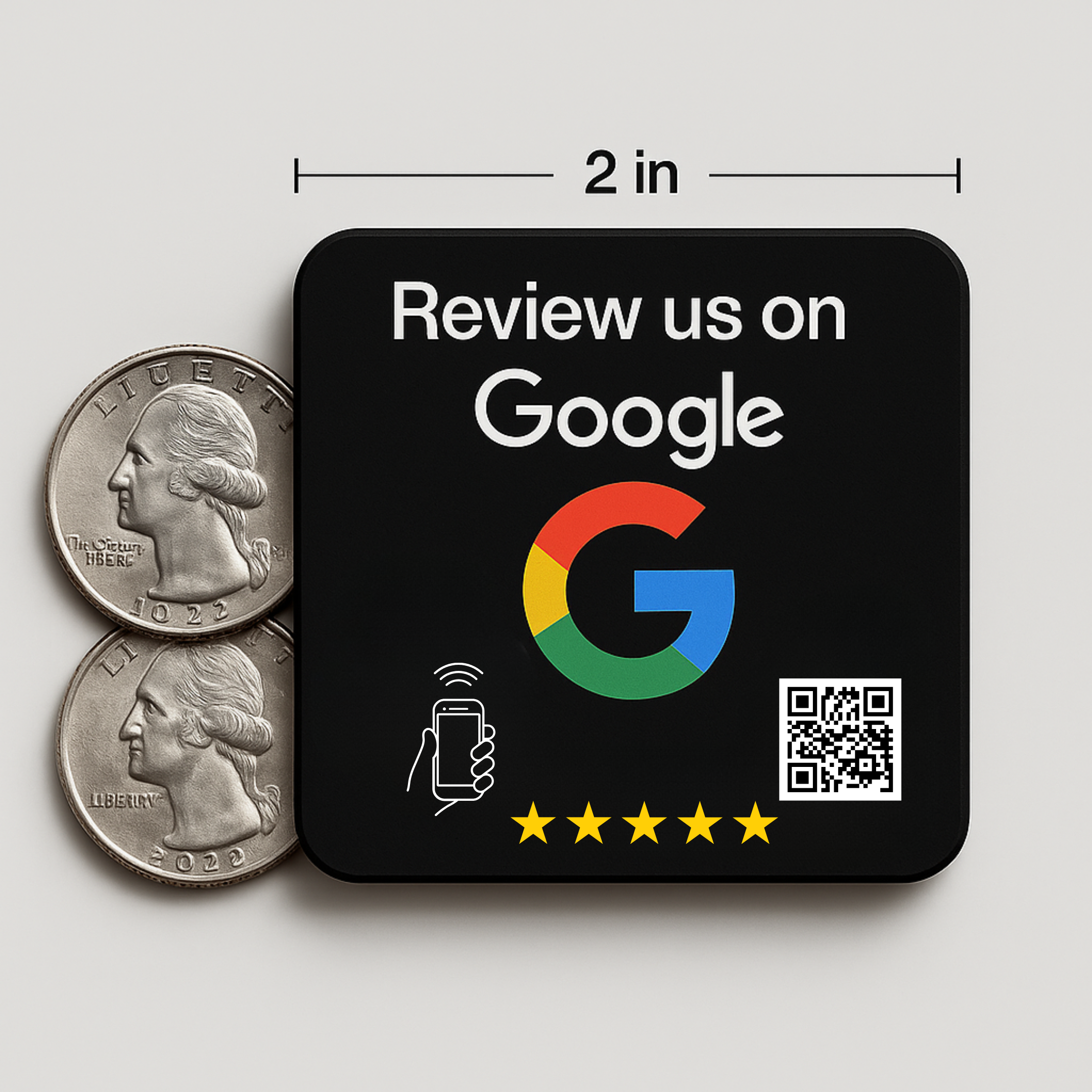 Mini Google Review Link Sticker Plate – NFC + QR Tap-to-Review