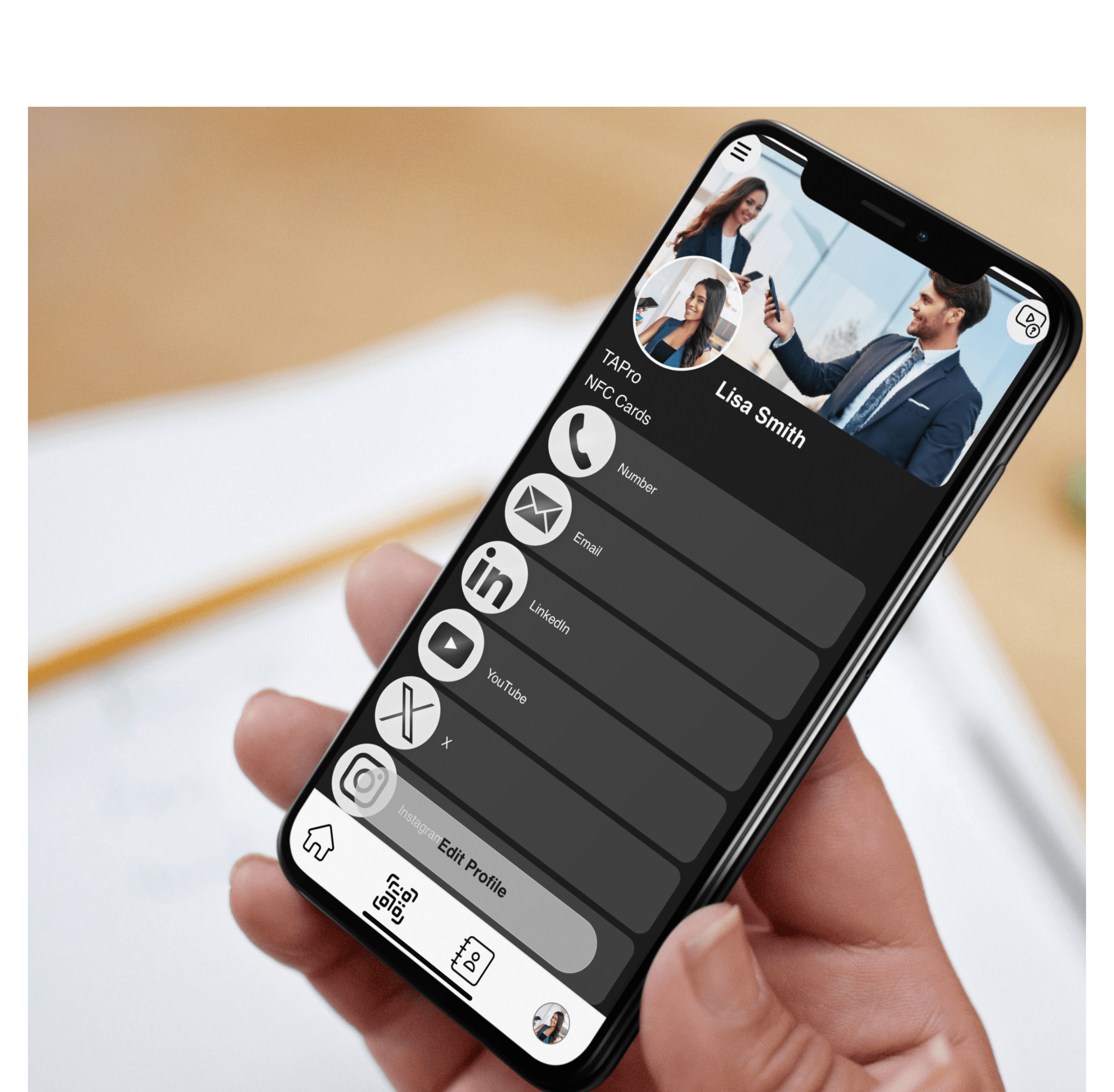 NFC Digital Business Card with QR Code - Tapro