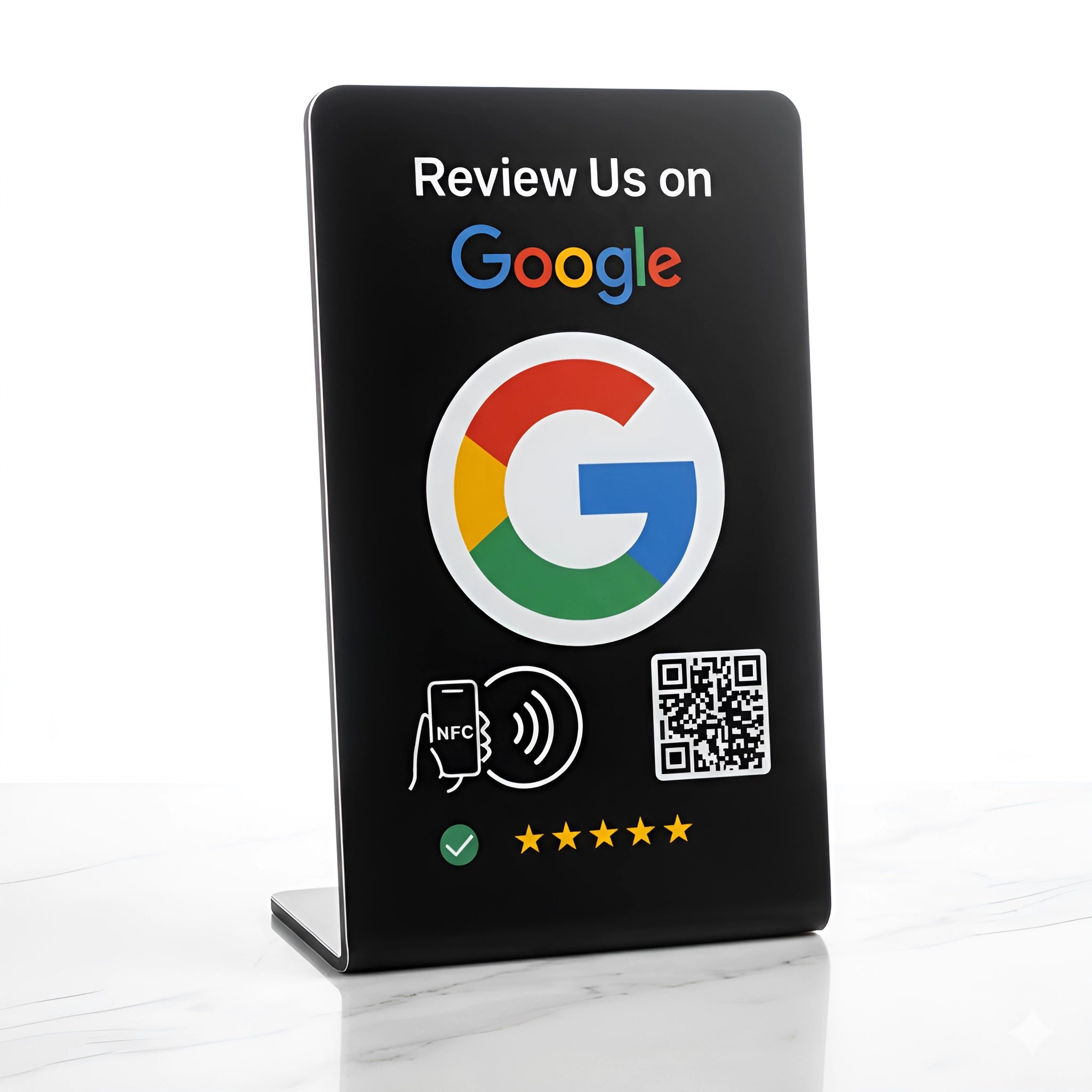 NFC Google Review Stands NFC + QR Code Small Business Review Tool- Google Review Tabletop-Tent