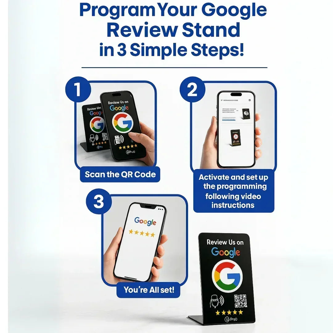 NFC Tap and QR Review Stands – TAPro 5 Pack