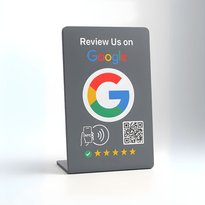 TAPro Gray NFC Google Review Request Tool Smart Desk Stand
