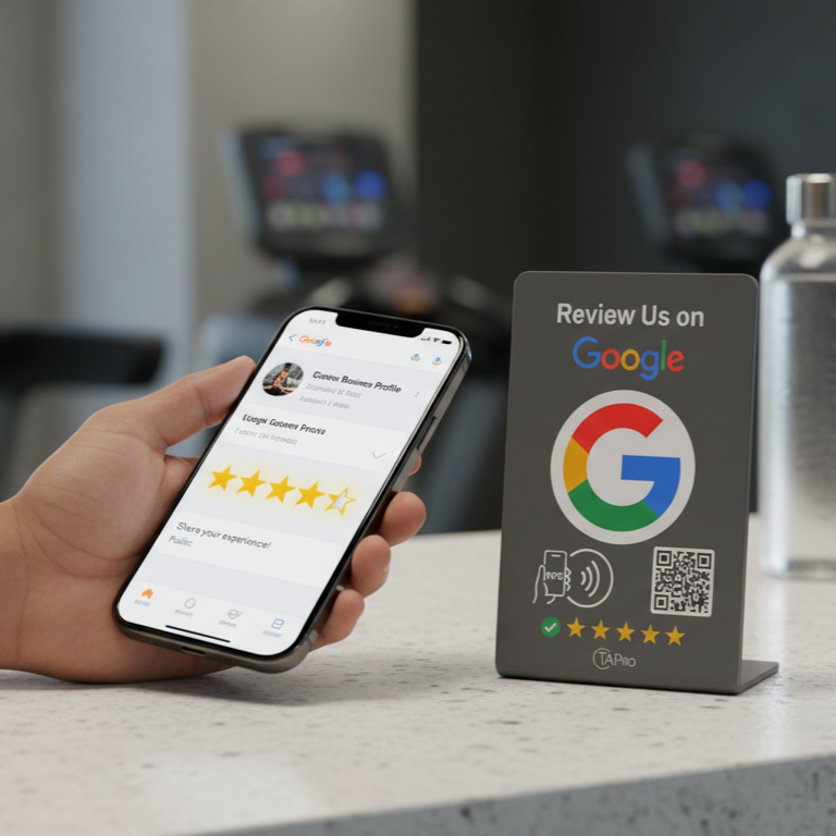TAPro G-Series Onyx™ Google Review Stand | NFC + QR Review System | 30-Second Setup