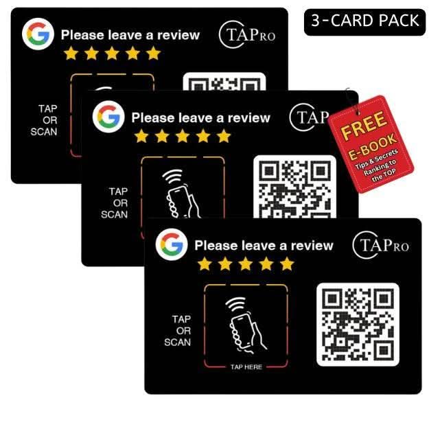 TAPro Google Review Card Plate Sticker 3M - NFC & QR Code - Tapro