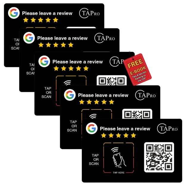 TAPro Google Review Card Plate Sticker 3M - NFC & QR Code - Tapro