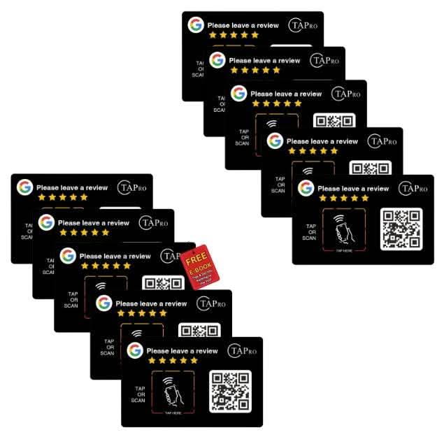 TAPro Google Review Card Plate Sticker 3M - NFC & QR Code - Tapro