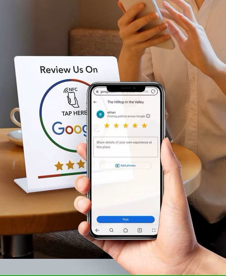 NFC Google Review Stands 2-Pack - Tapro