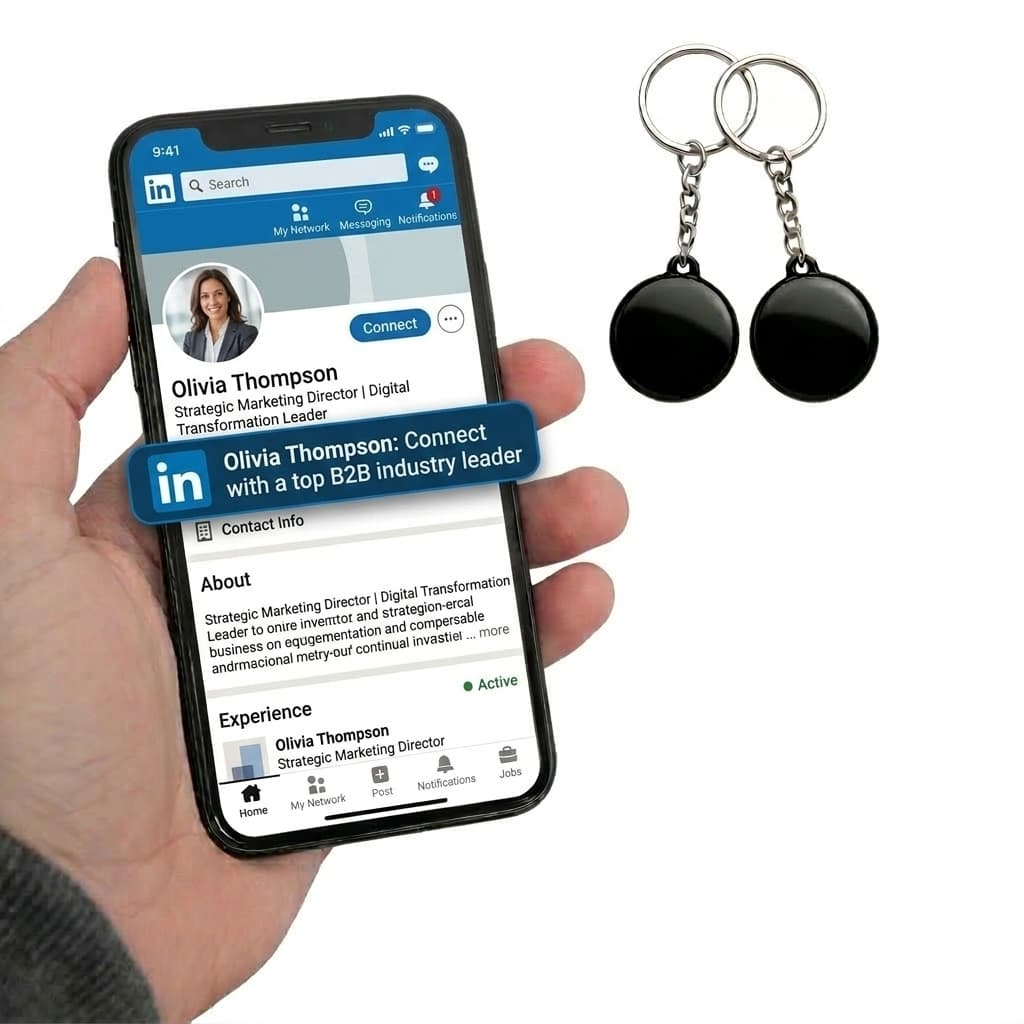 NFC Social Media Keychain, NTAG215 Smart Tag Contactless Tap to Review | Pick Yours Now - by TAPro