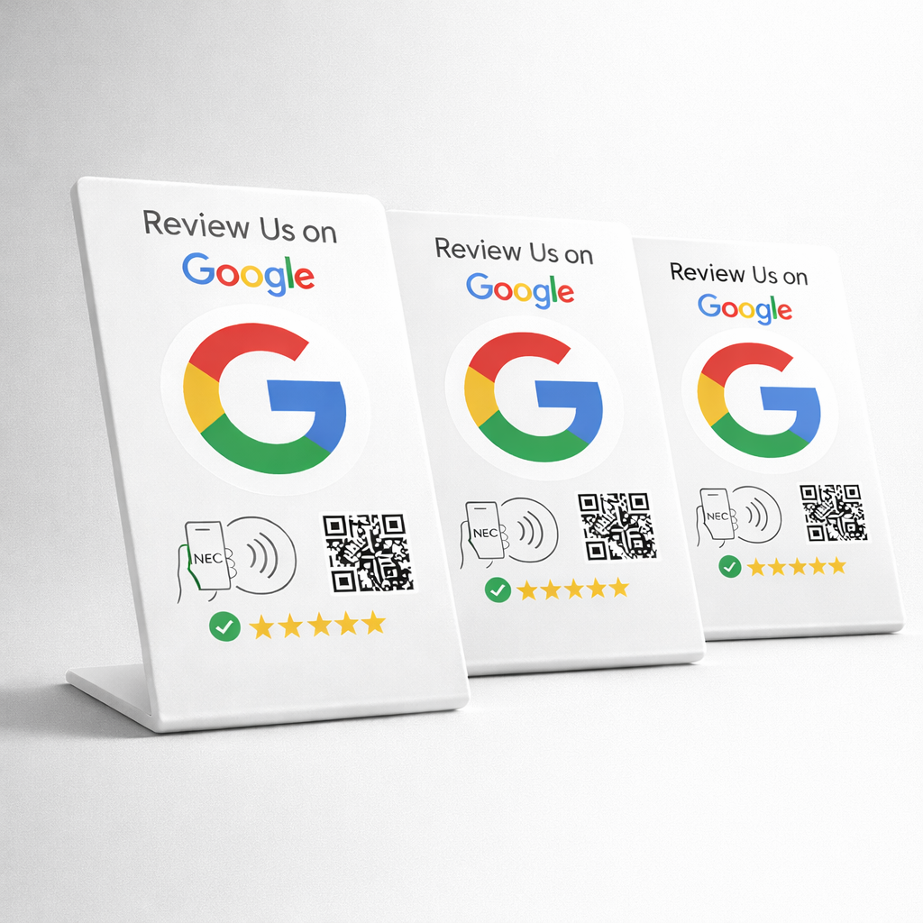 Google Review Stand - NFC & QR Code, Tap To Review System
