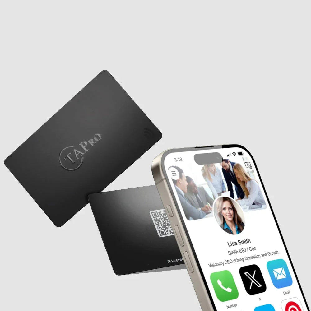 NFC Digital Business Card – PVC, QR Code, NTAG215 Chip, Tap to Share Contact Info Instantly | TAPro