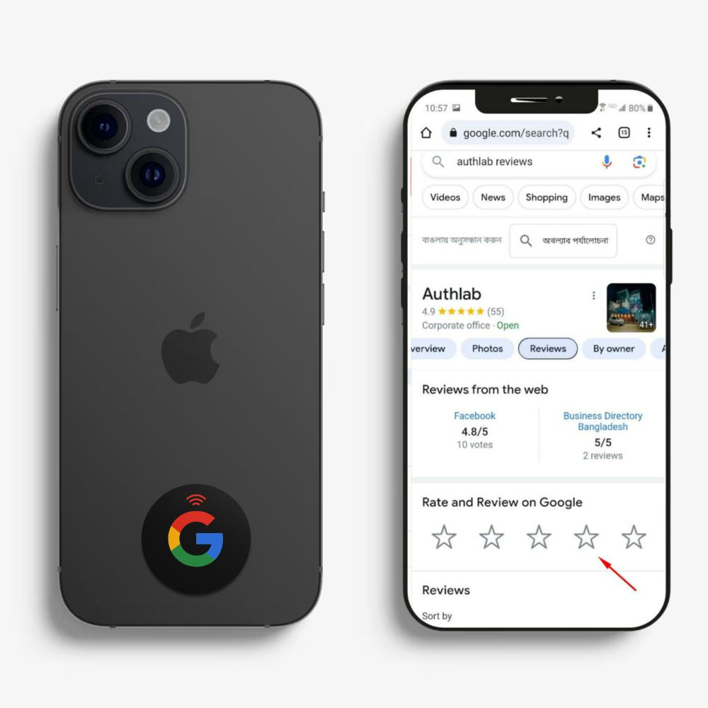 Google Review NFC Sticker Tag – 1.5 Inch Round Decal, 3M Adhesive, Tap to Collect 5-Stars , Boost Local SEO | TAPro