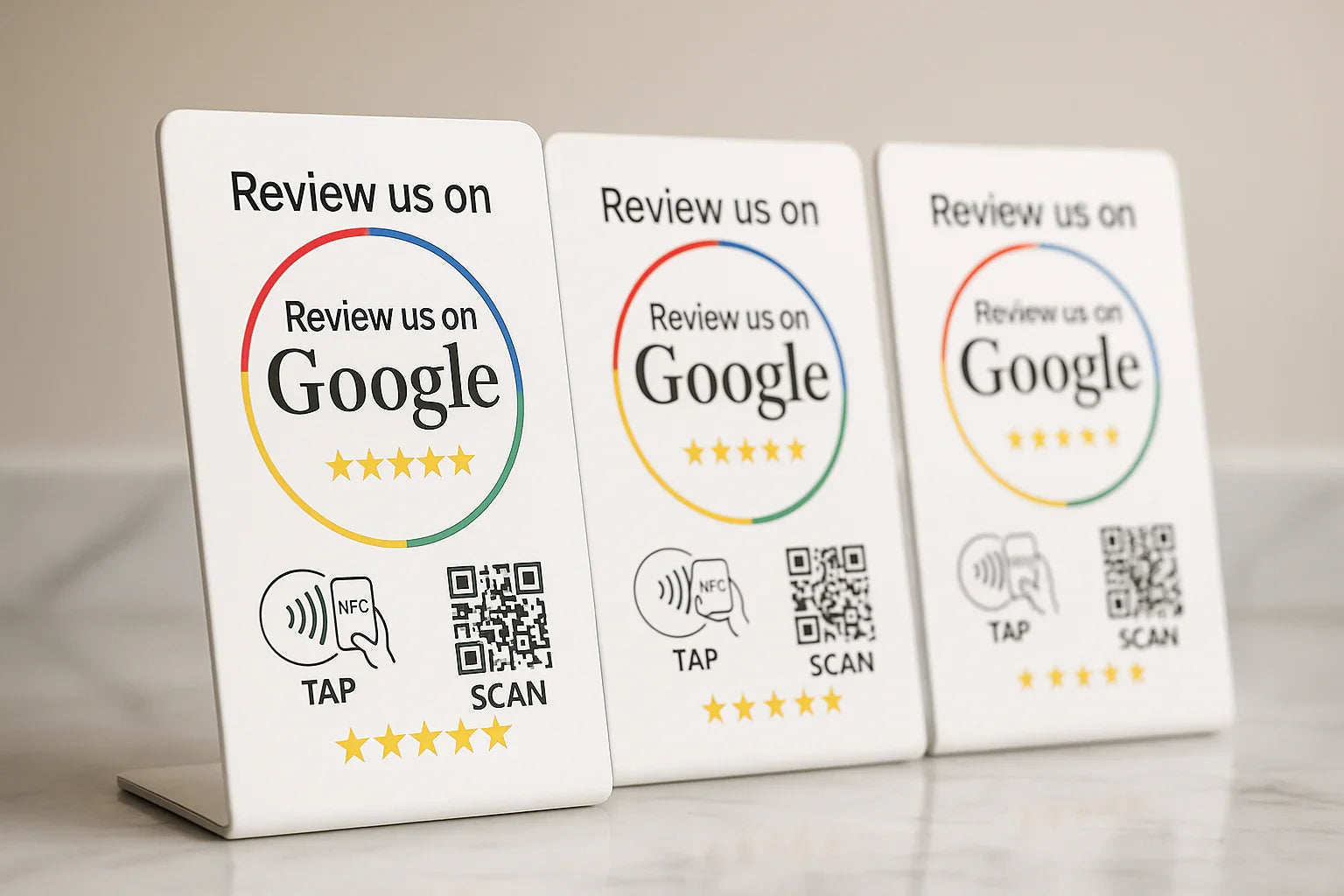 White NFC Google Review Stand | No Apps, No Fees, Just 5-Star Growth - Image 4