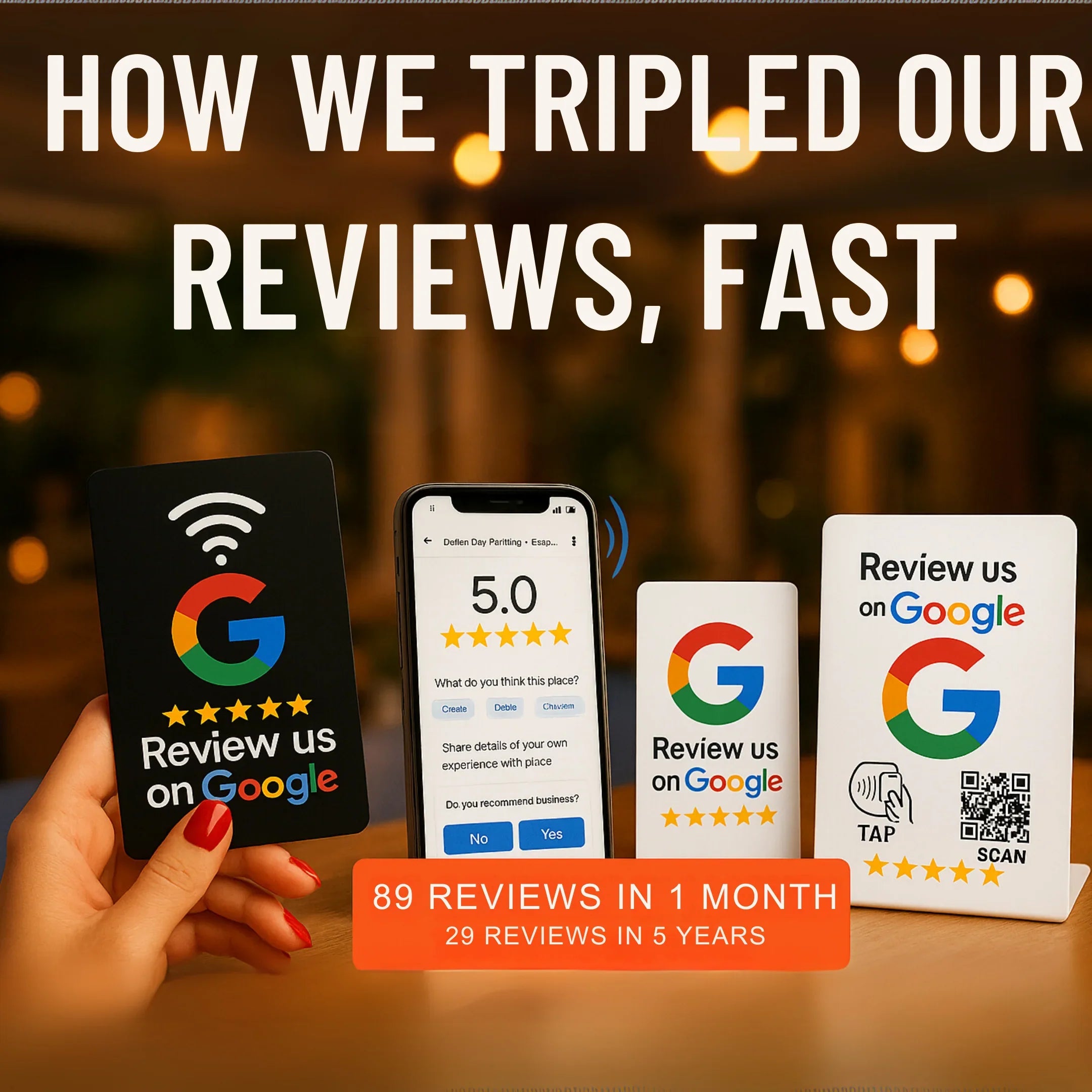 Tap Google Review Stand