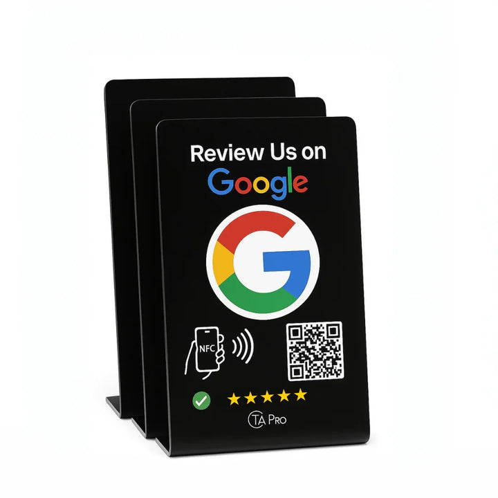 TAPro Google Review Stand 1 Pack Black – NFC Tap QR Review Tool