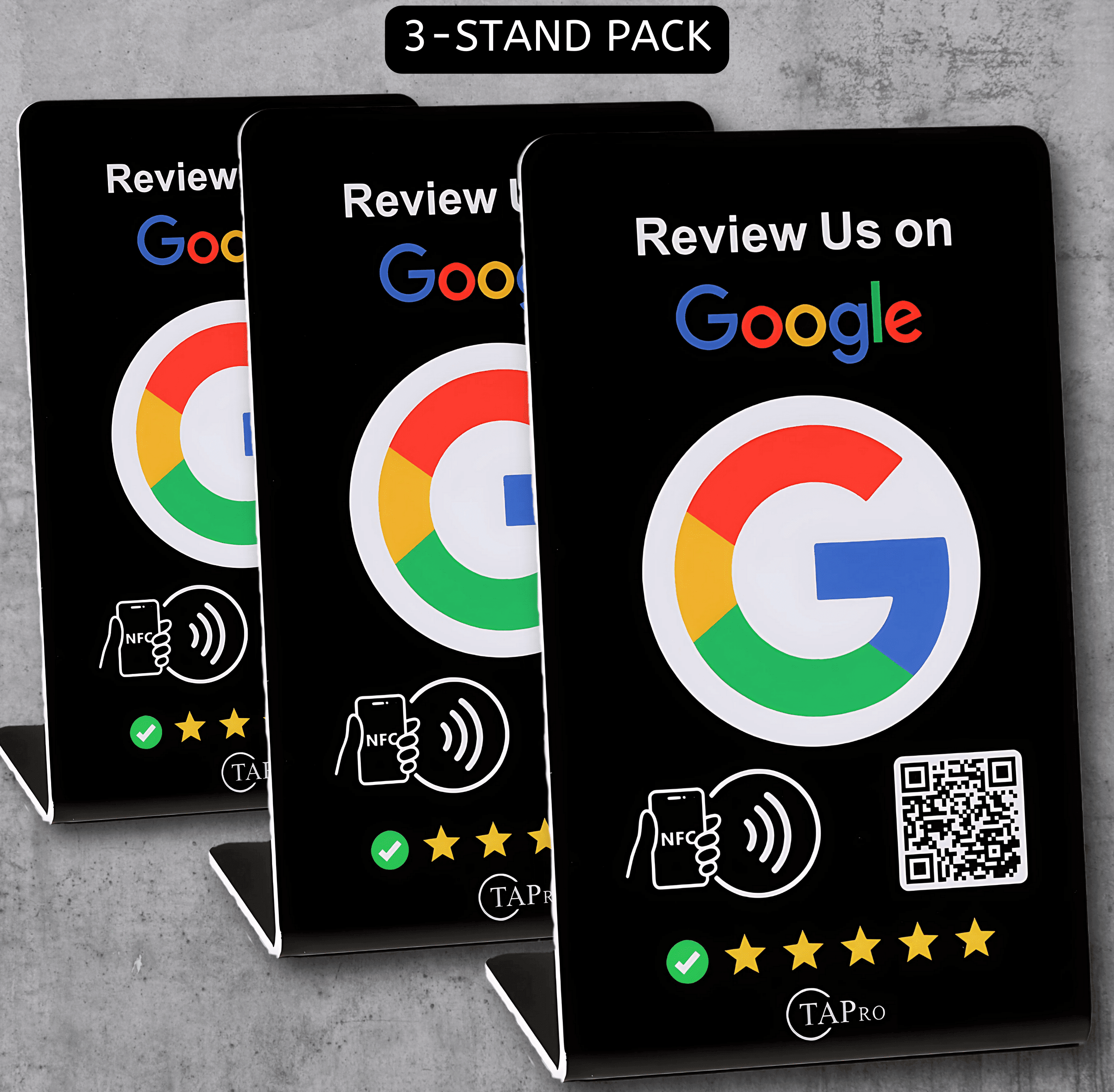 Tap Google Review Stands (3-Pack) - Tapro