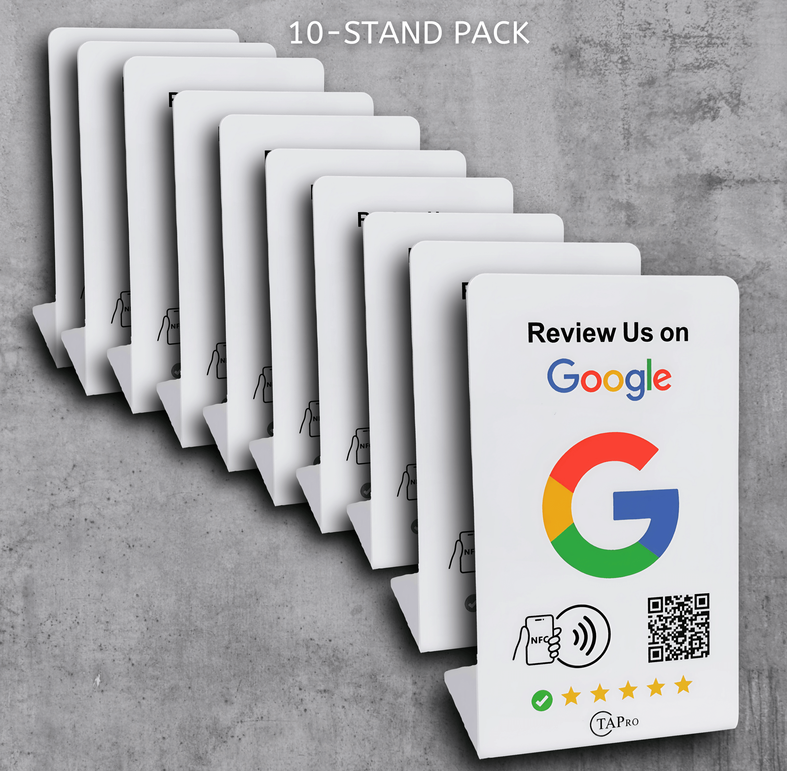 Google Review Stands-Cards (10-Pack) - Tapro