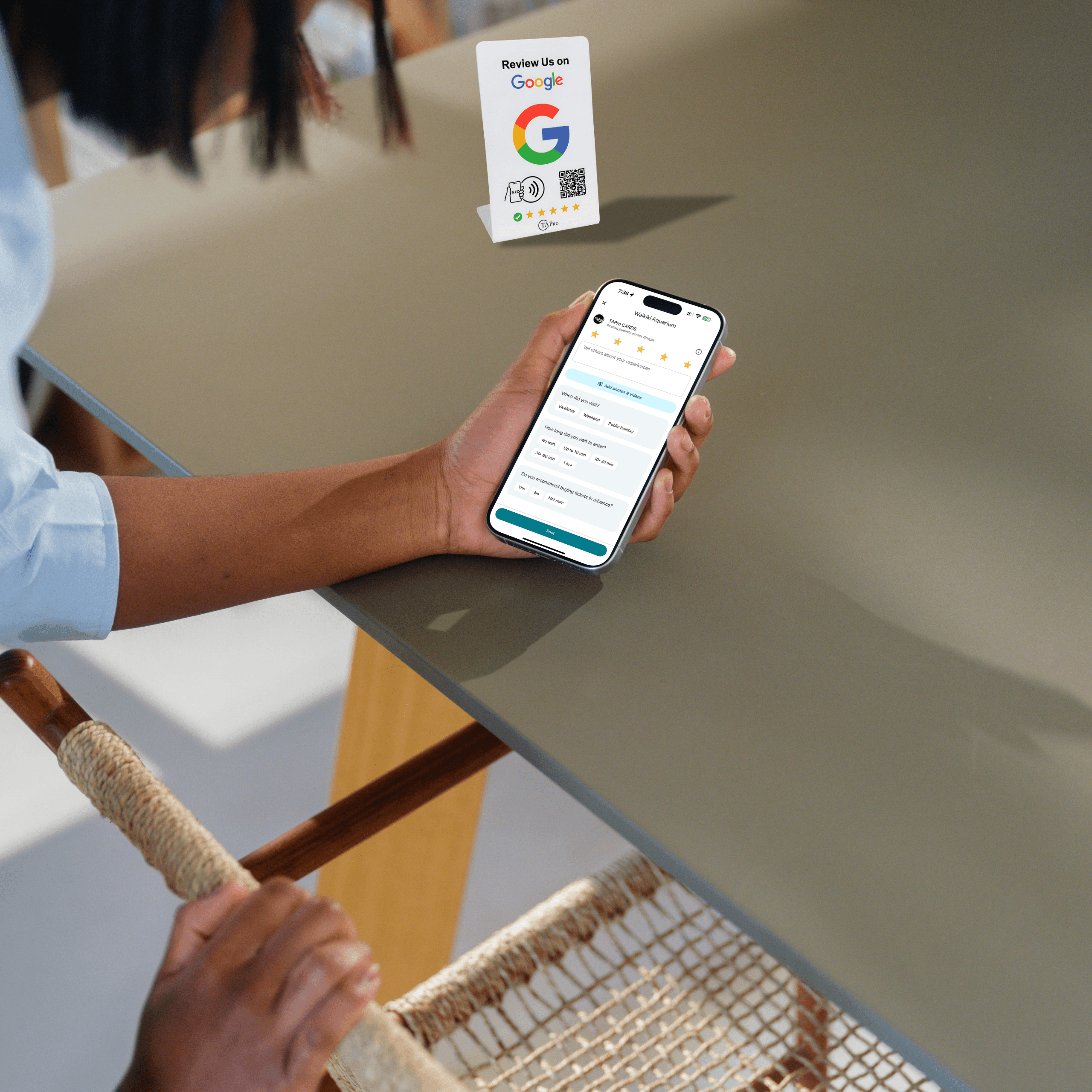 NFC Google Review Stands 2-Pack - Tapro