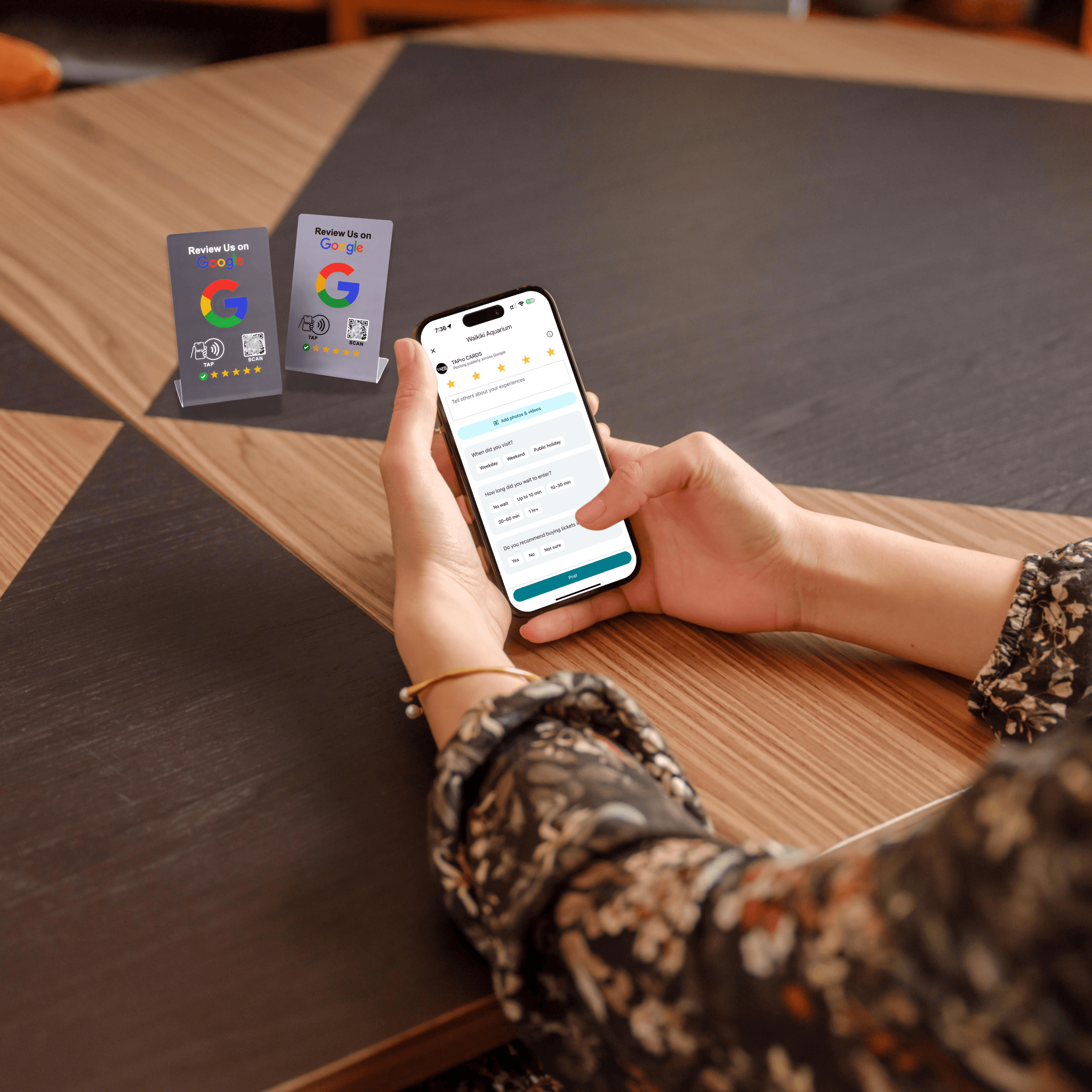 Tap Google Review Stand