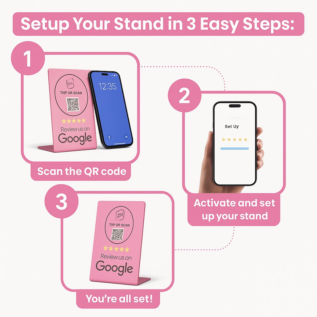 Tap Google Review Stand -QR Code and NFC Chip Sign-TAPro - Image 2