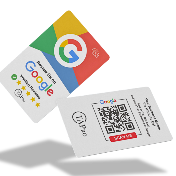 Review Us on Google Card All Phones Compatible - Reusable Tap NFC & QR