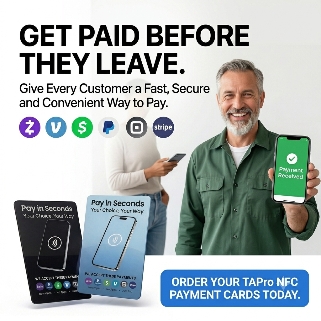 NFC Payment Card – Tap to Pay Link Card for Contractors & Businesses