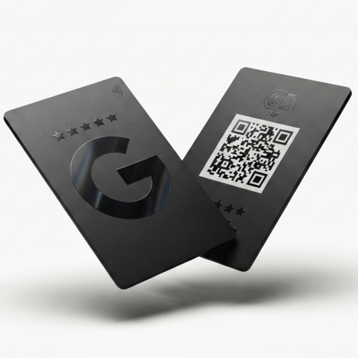 Premium Black NFC & QR Google Review Card | TAPro G-Series™ Onyx