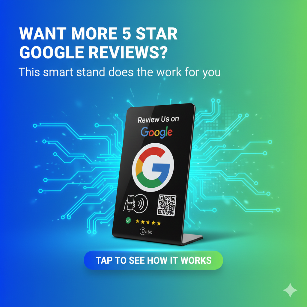 Google Business Profile review growth system with NFC technology and QR code activation