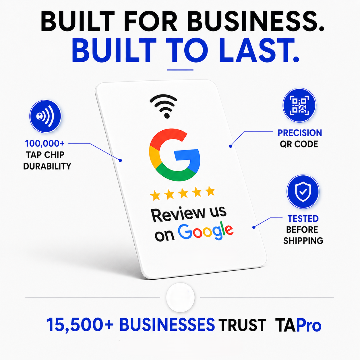 Google Review Tap Card – NFC + QR Code for Business | White