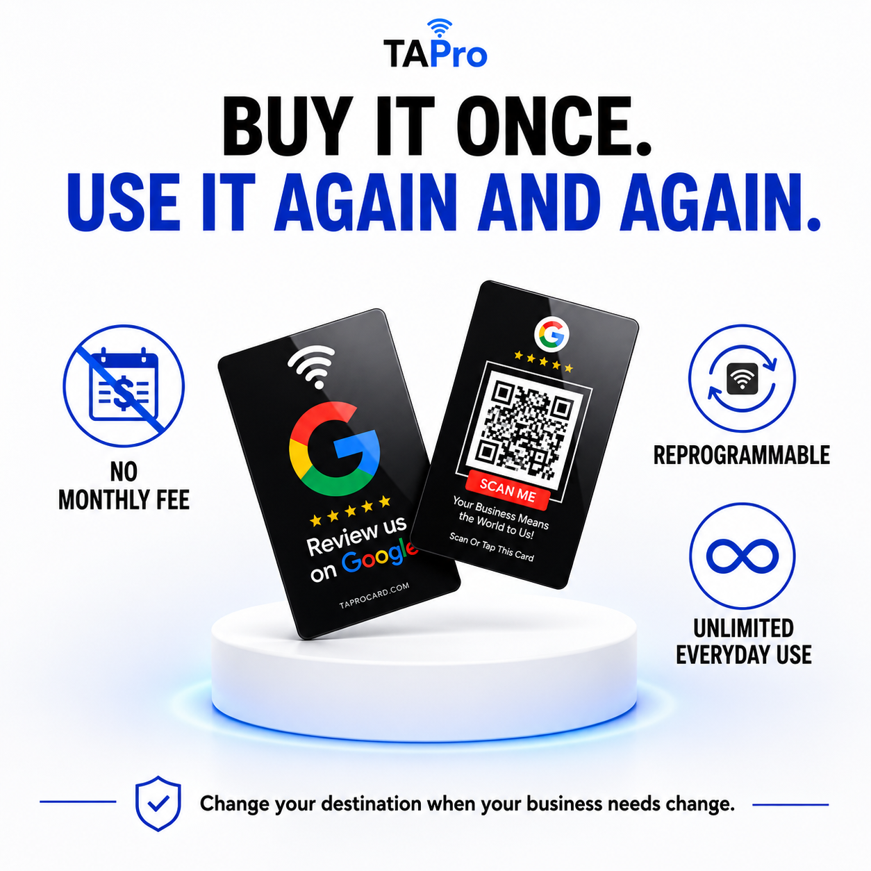 NFC + QR Google Review Cards Bundles – Google Review Card with QR Code | TAPro