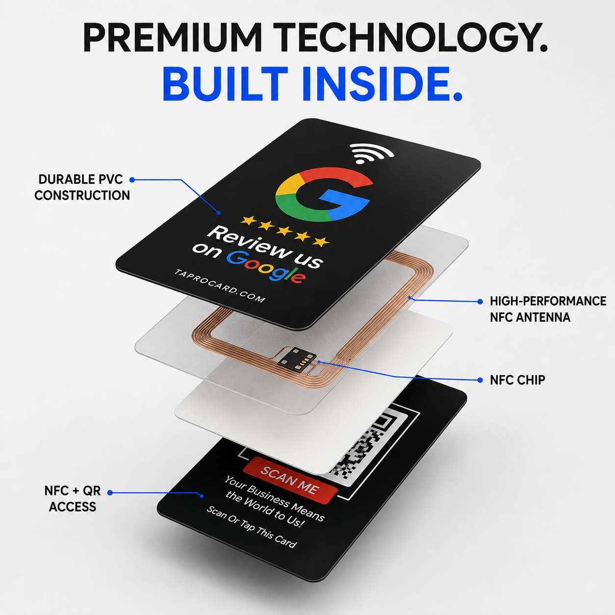 NFC + QR Google Review Cards Bundles – Google Review Card with QR Code | TAPro