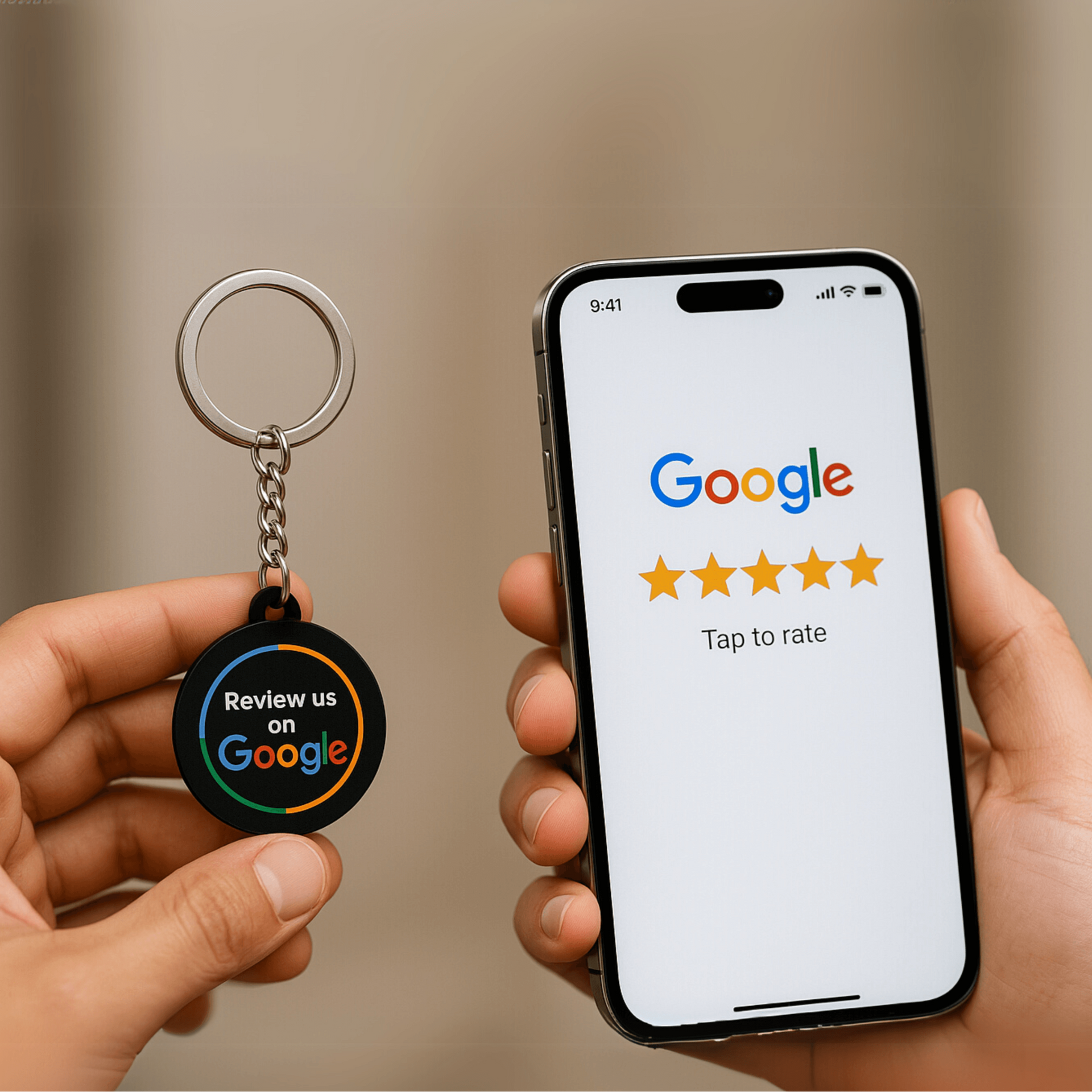 Tap NFC Review Keychain: Get More 5-Star Google Reviews