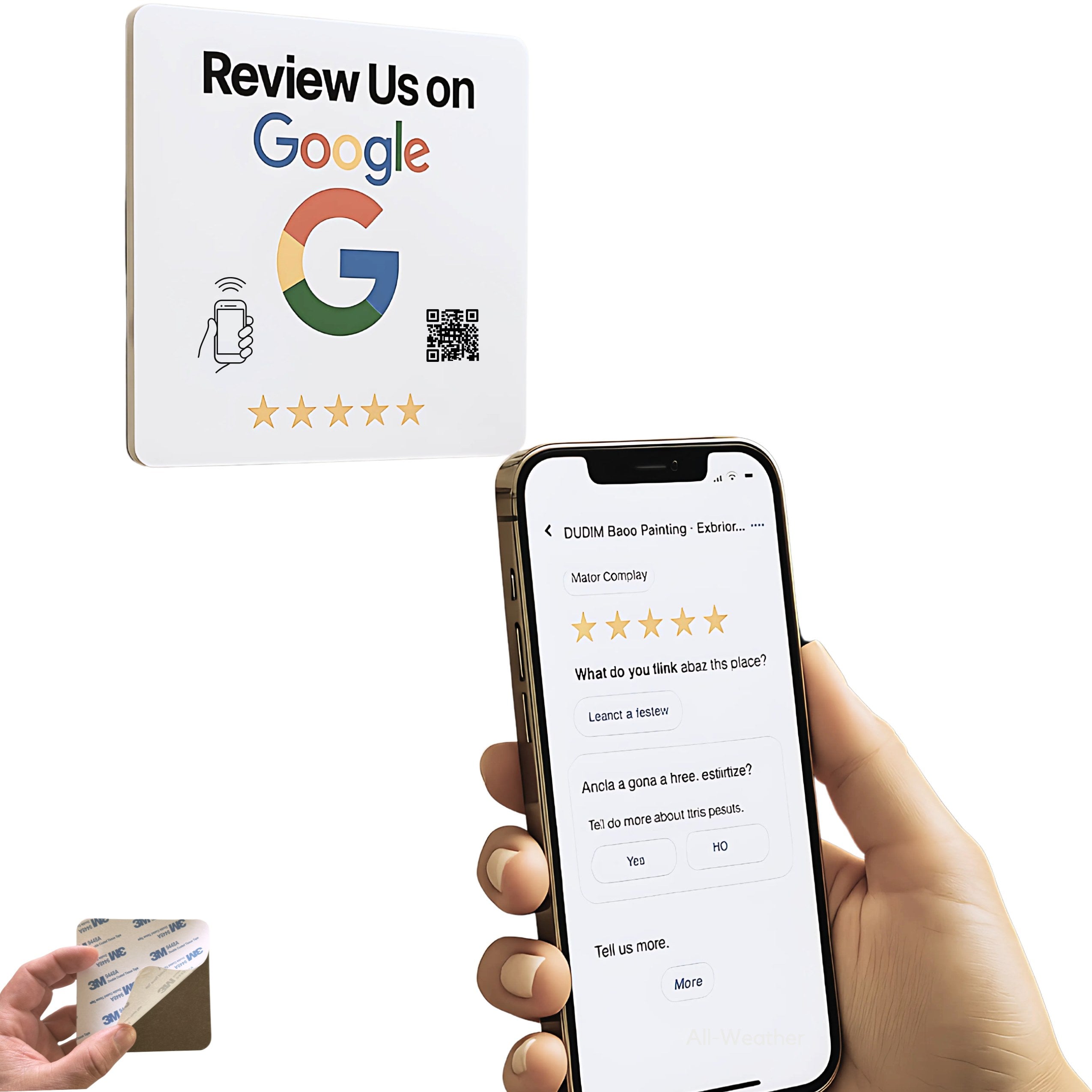 TAPro Google Review Plate – NFC Tap to Leave Google Review Stand for Business Counters and Desktops