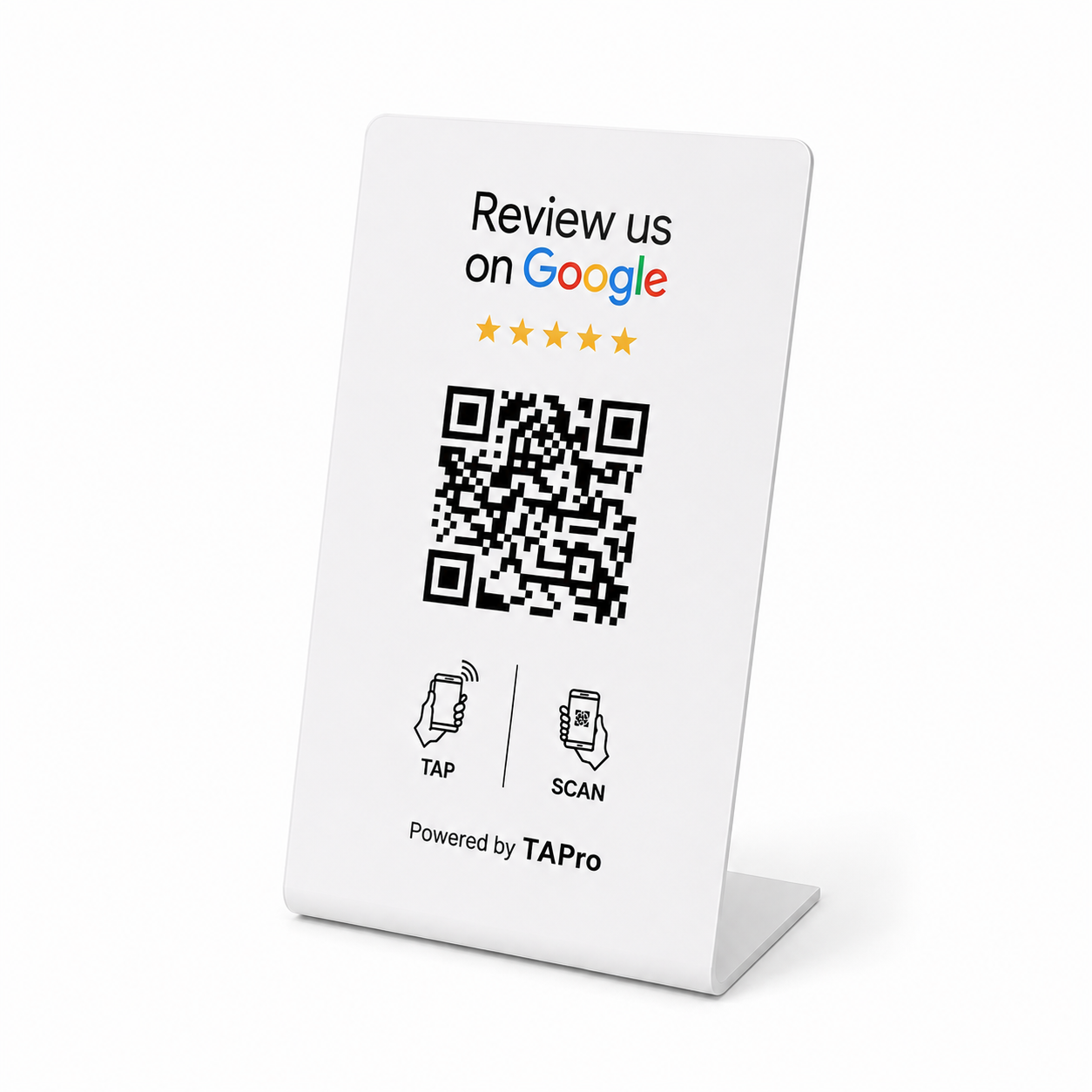 Premium NFC review display for collecting Google reviews