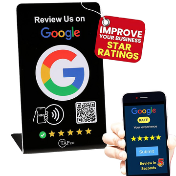 Google-review-stand-black-nfc-qr-code-tapro