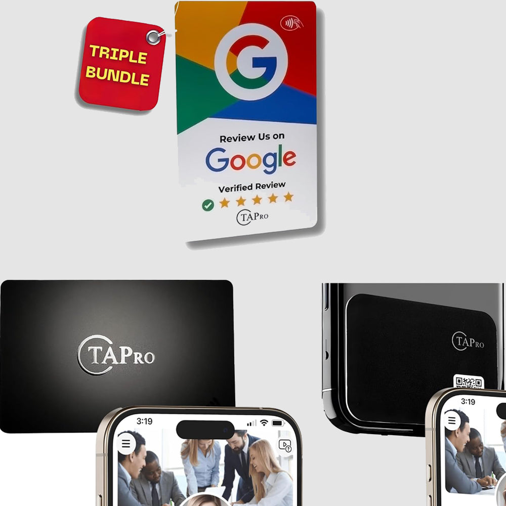 Best business nfc card bundle pack 1 reviews us on google card, 1 digital nfc card and 1 nfc business card mini 
