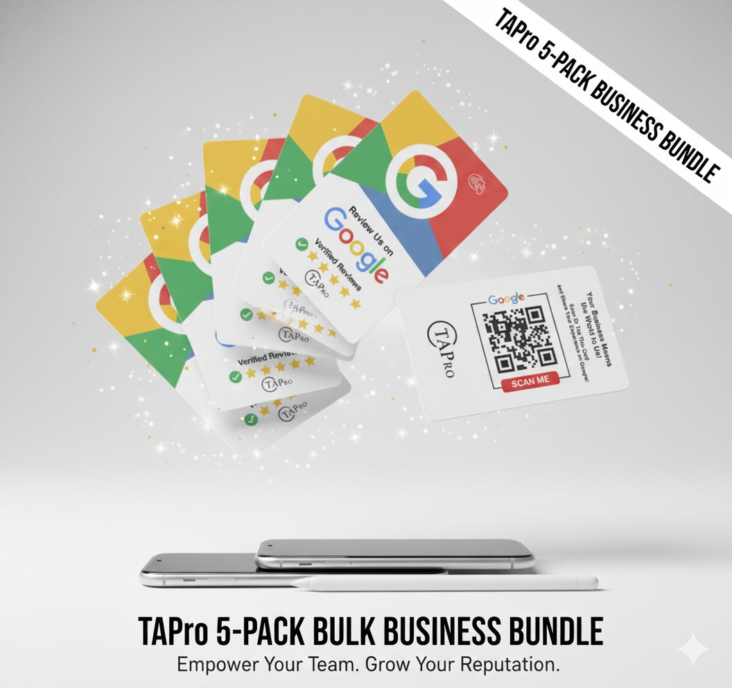 Review Us on Google Card All Phones Compatible - Reusable Tap NFC & QR
