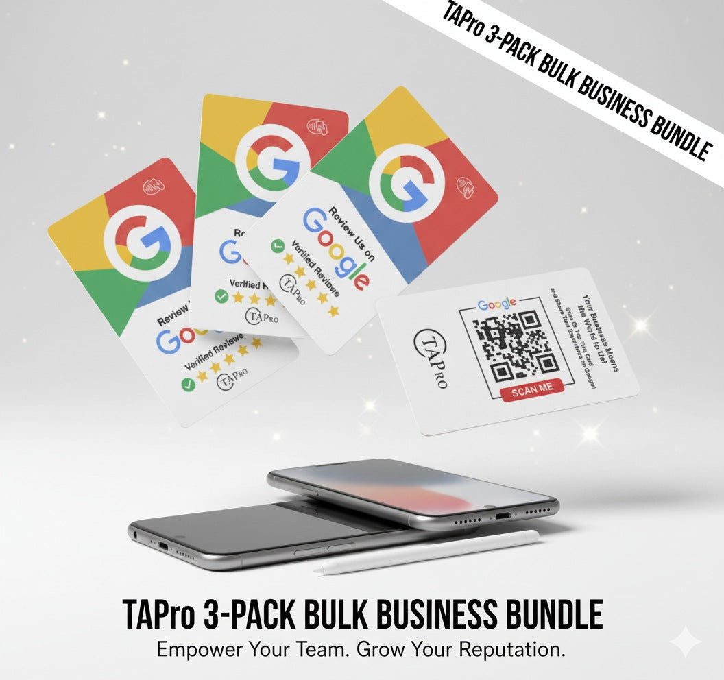 Review Us on Google Card All Phones Compatible - Reusable Tap NFC & QR