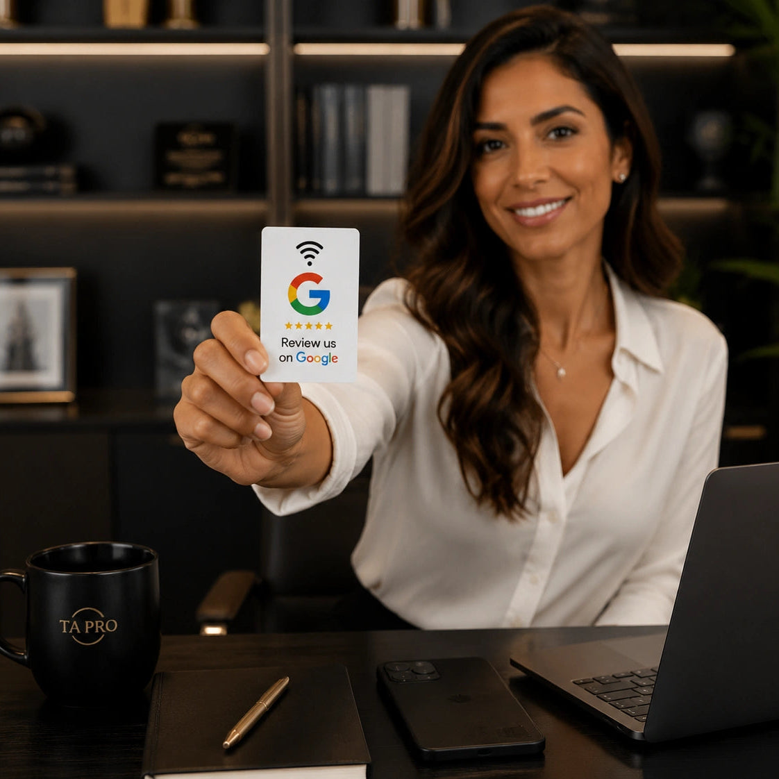 google review card white nfc chip tapro premium