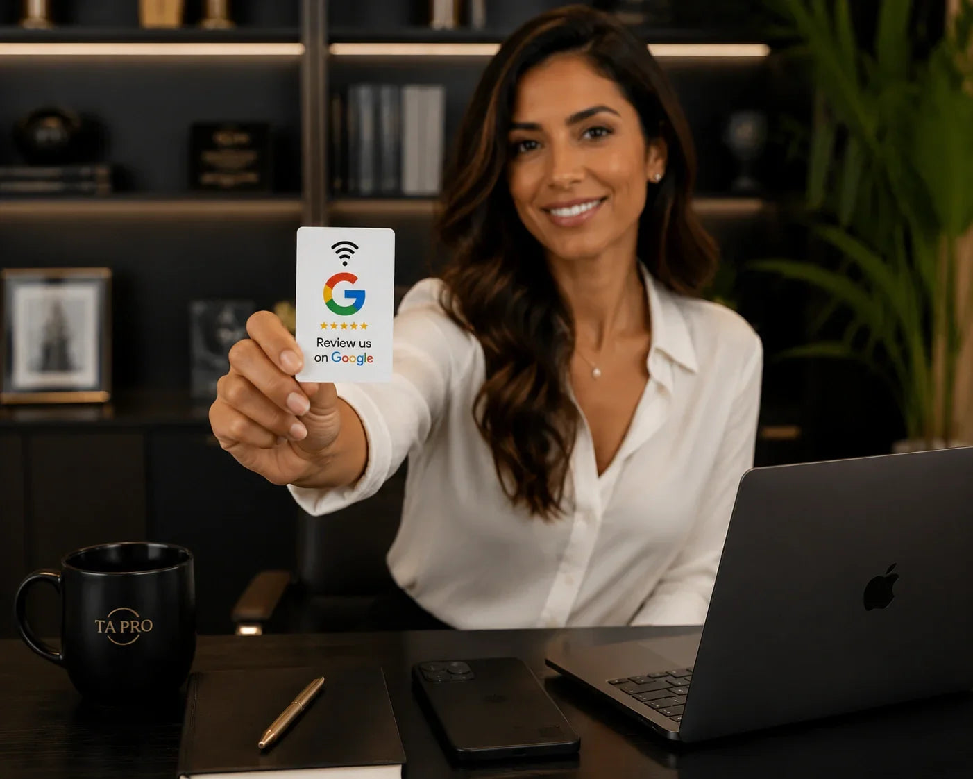 google review card white nfc chip tapro premium