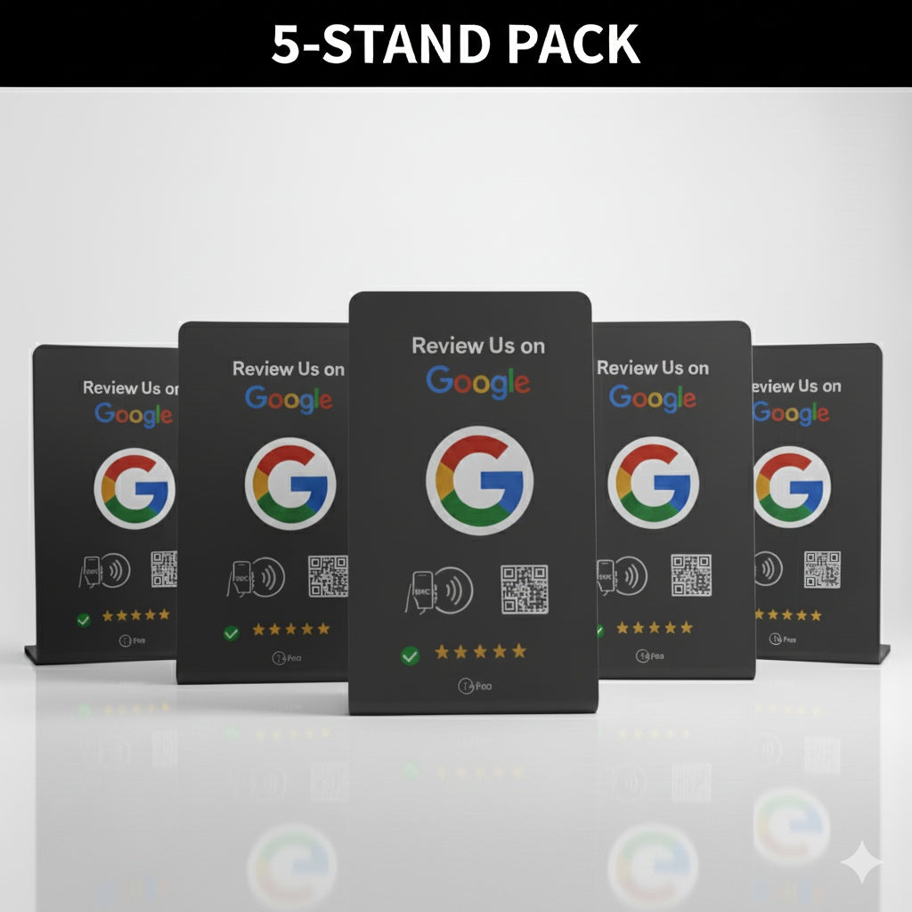Google Review Stand – NFC & QR Code, NTAG215 Chip, Tap to Collect 5-Star Reviews Instantly, Countertop Display | TAPro - Imag
