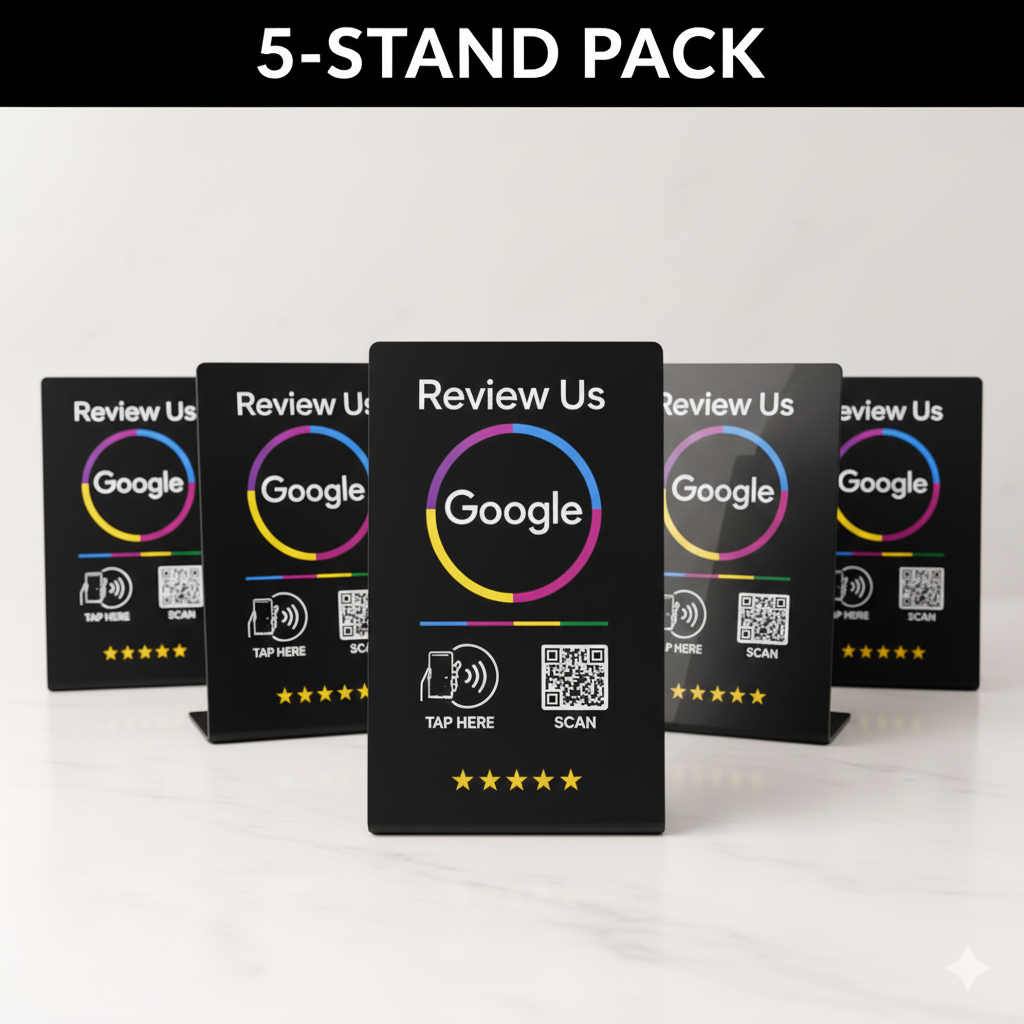 Google Review Stand - NFC & QR Code, Tap To Review System