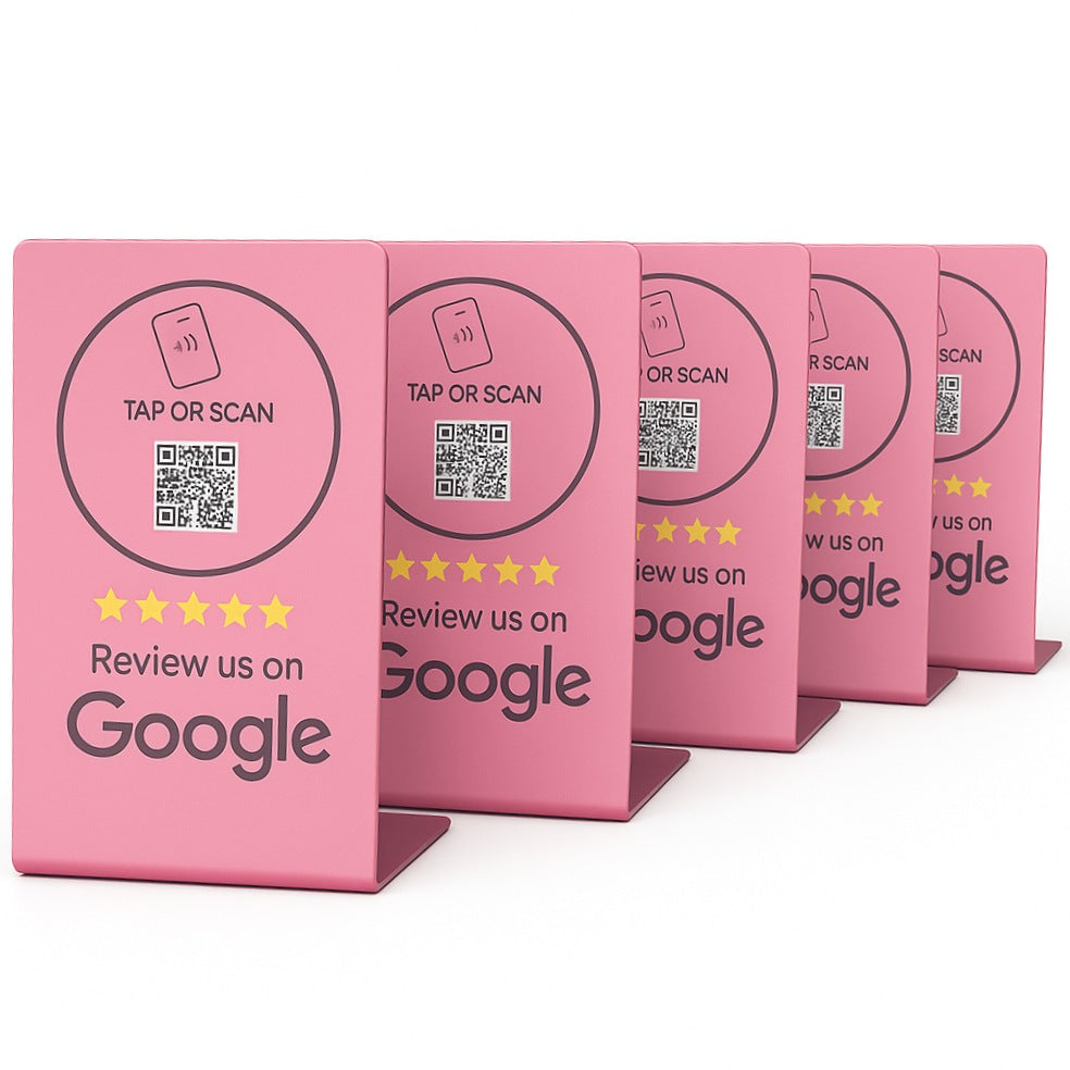 Google Review Stand – NFC & QR Code, NTAG215 Chip, Tap to Collect 5-Star Reviews Instantly, Countertop Display | TAPro - Imag