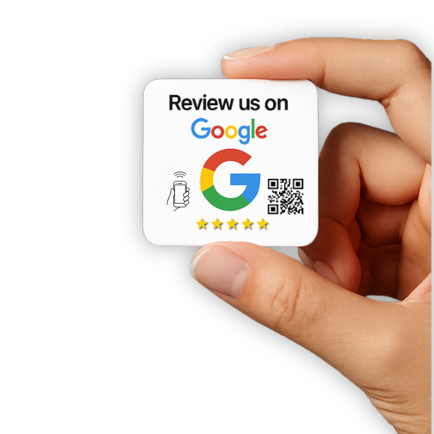 Mini Google Review Link Sticker Plate – NFC + QR Tap-to-Review