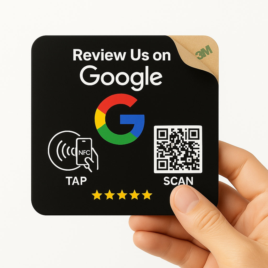 Black Google Review Plaque | NFC & QR Code Tap to Review Sign by TAPro - Image 3