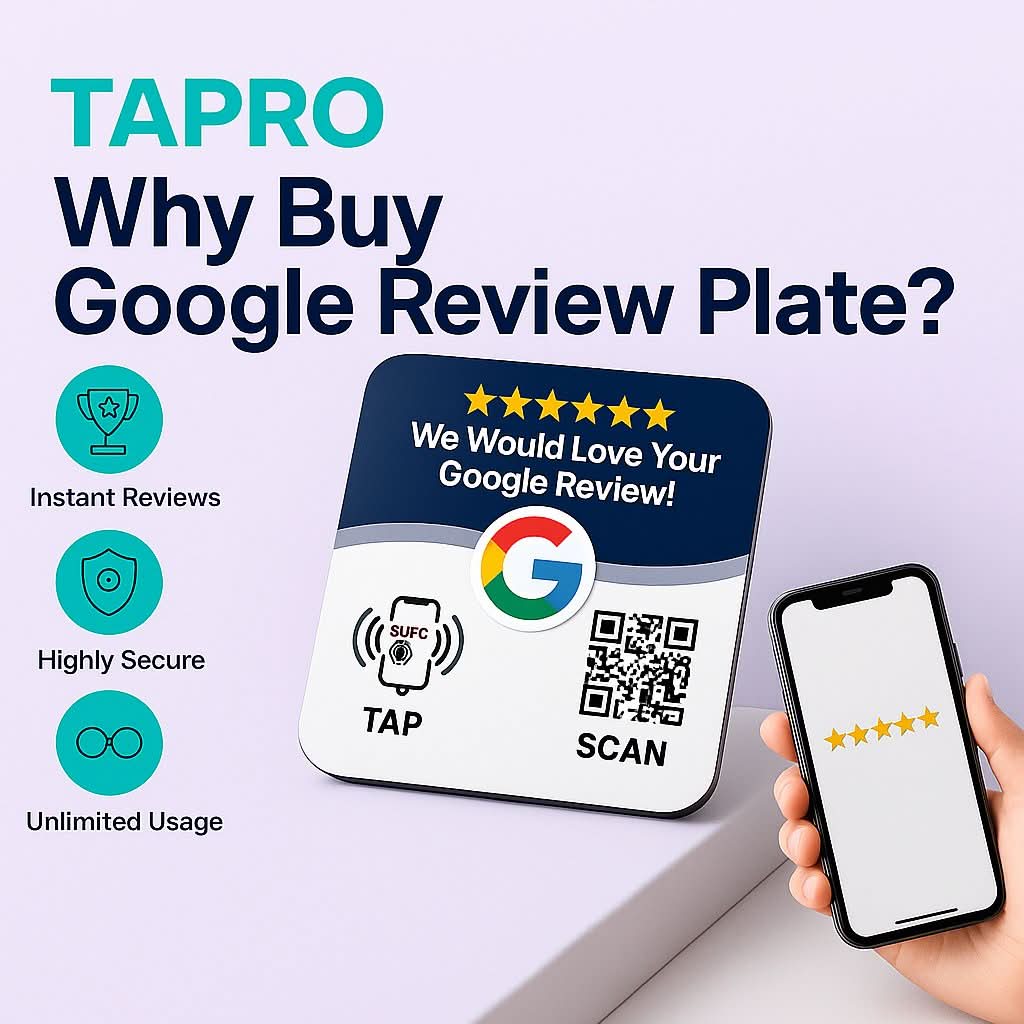 googlereviewsignblue4x4plateplaquewith3madhesive - TAPro