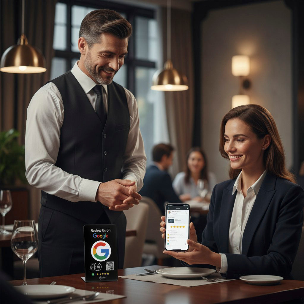 Google Review Stand - NFC & QR Code, Tap To Review System