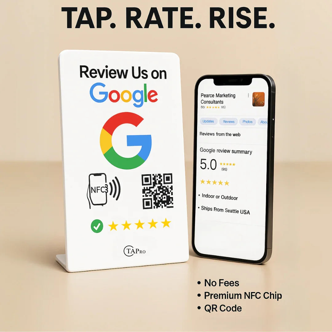 TAPro Google Review QR Code Displays: Get More Reviews