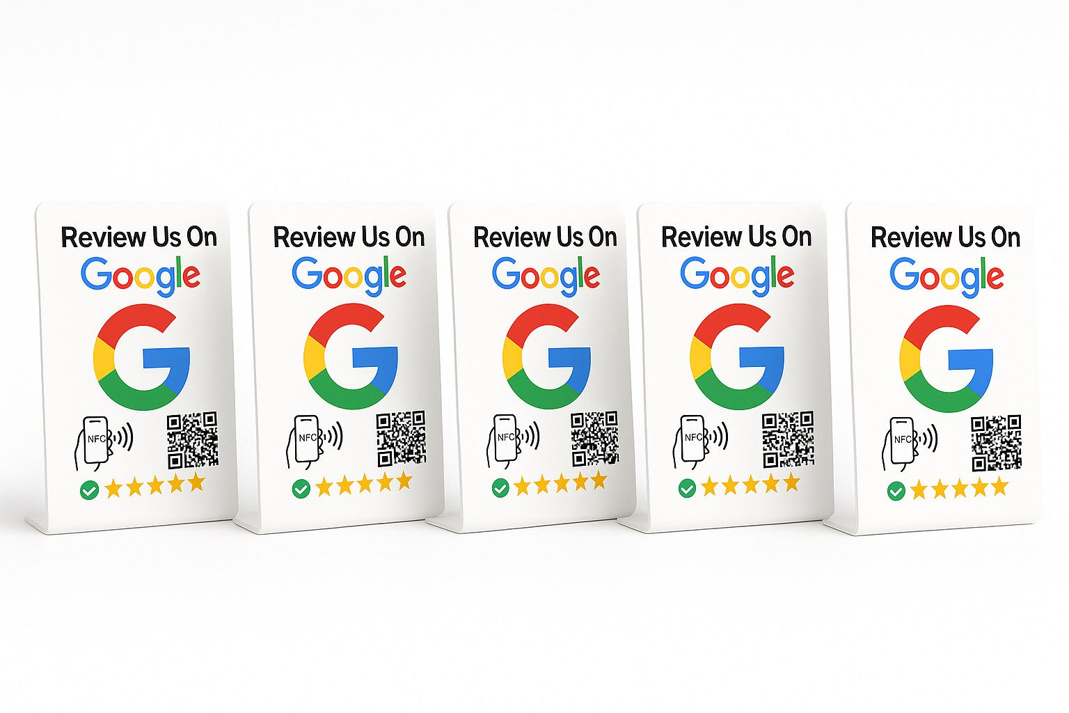 Google Review Stand – NFC & QR Code, NTAG215 Chip, Tap to Collect 5-Star Reviews Instantly, Countertop Display | TAPro - Imag