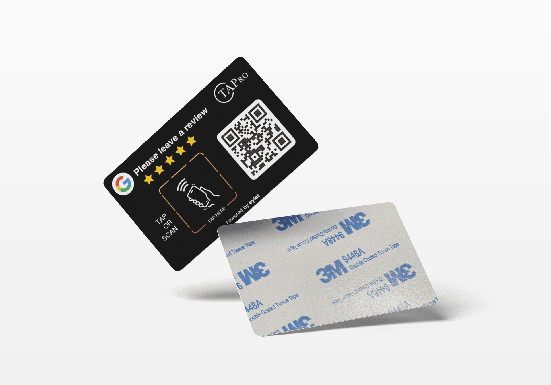 TAPro Google Review Card Plate Sticker 3M - NFC & QR Code - Tapro