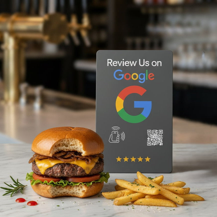 Google Review Stand NFC + QR Tap to Review Sign - Professional Pro Grade Business Signage, NTAG215 Google Review Stands by TAPro
