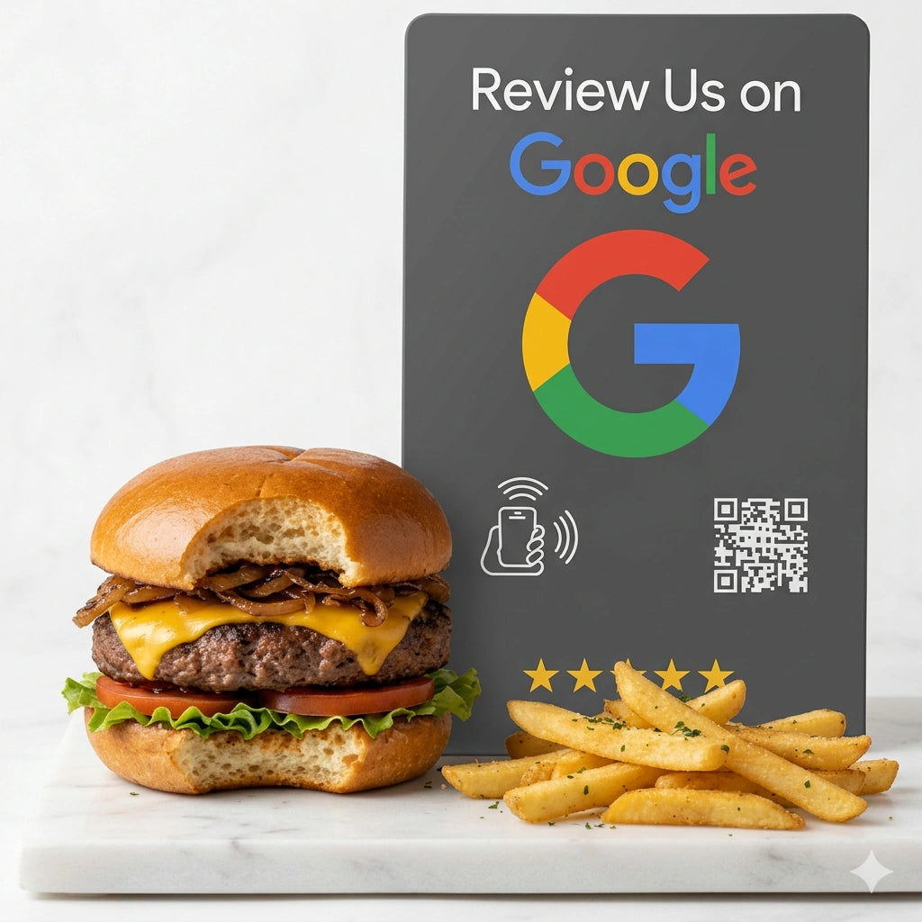 Google Review Stand NFC + QR Tap to Review Sign - Professional Pro Grade Business Signage, NTAG215 Google Review Stands by TAPro